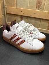 Image of Adidas Grand Court 2.0 Womens 8.5 White Leopard Sneakers Gum Sole UK 7 EUR 40.5