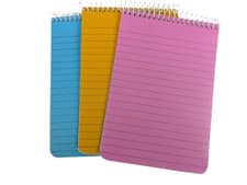 Image of A6 Ruled Notebooks x 3 Wiro Bound - 100 x 150mm Notepads plastic cover