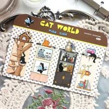 Image of 4 X Cat Themed Magnetic Bookmarks - Sale For Our Animal Charity - Design One
