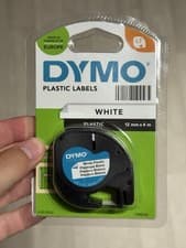 Image of Original Dymo 91221 LetraTag 12mm White Plastic Labelling Tape [S0721660]