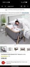 Image of Tutti Bambini Cozee Bedside Crib Charcoal