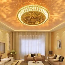 Image of LED Ceiling Fan Light with Remote Control Dimmable Living Room Chandelier Lamp