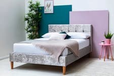 Image of Highclere Crushed Silver Velvet King Bed