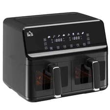 Image of Dual Air Fryer 8L Family Size w/ 2 Basket 8 Presets Cookbook Timer 2500W