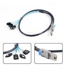 Image of SAS SFF-8088 to 4 SATA 7pin 3 6gbps Hard Disk Data Cable for Raid Card 100CM @UK