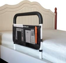 Image of GOODLAN Adjustable Bed Rail for Elderly Safety Support Handle Side Railing White