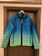 Image of Superdry Power Fade Jacket. Blue Green Ombré. UK Large. RRP £114!