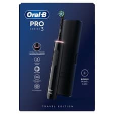 Image of Oral-B Pro Series 3 Electric Rechargeable Toothbrush with Travel Case 3500 Black