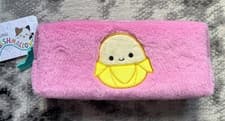 Image of Original Squishmallows Pink Fluffy Pencil Case Banana NEW