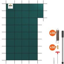 Image of VEVOR Inground Pool Safety Cover Winter Pool Cover 22 x 42 ft with Right Step