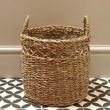 Image of Natural Seagrass Handled Basket - Large