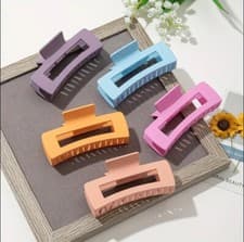 Image of 5 Pack 4.4 Inch Large Hair Claw Clips for Women Thin Thick Hair Big Matte Square