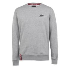 Image of Alpha Industries Mens Small Logo Sweatshirt Crew Sweater Neck