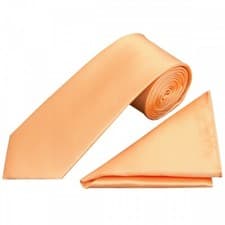 Image of TIES R US Peach Diamond Classic Men's Tie and Pocket Square Set