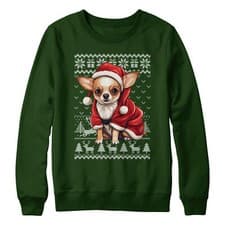 Image of Christmas Chihuahua Sweatshirt For Kid Dog Owner Kids Jumper Day Festive Pupp...