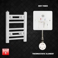 Image of Elegant Radiators 350x400mm White Electric Towel Rail 542BTU Wall Mounted