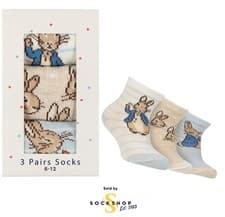 Image of Beatrix Potter Peter Rabbit Gift Boxed Cotton Socks for Babies & Toddlers 3 Pair