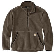 Image of Carhartt Men's Loose Fit Quarter-Zip Fleece Pullover, Durable Polyester, Tarmac,