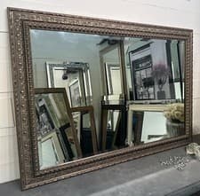 Image of Mirror X LARGE Antique Silver Shabby Chic Ornate Decorative Wall Mirror FLORENCE
