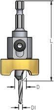 Image of Carbide Tipped Countersink with Depth Stop 9.5-12mm 1/4" Shank WPW High Quality
