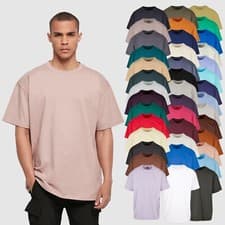 Image of Men's Heavy Oversize T Shirt Crew Neck Short Sleeve 100% Cotton Classic Tee Tops