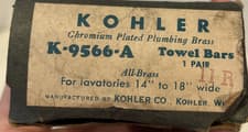 Image of Vintage MCM Kohler Undermount Hex Towel Bar K-9566 NOS Lavatory 14 in. to 18 in.