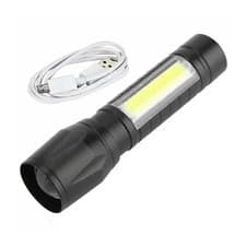 Image of LED Torch 100 Lumens 100m Flashlight USB Rechargeable With Case DT50546