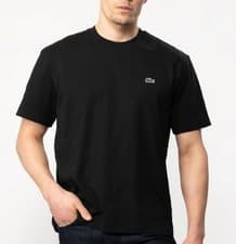 Image of Lacoste Men's Classic Fit Black Cotton Crew Neck T Shirt Size M