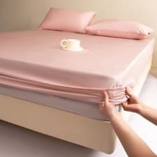 Image of Extra Deep Egyptian Cotton Fitted Sheet 200 Thread Count 30CM Bed Cover All Size