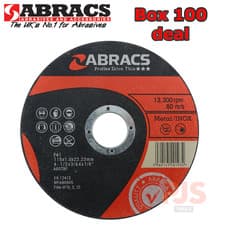 Image of 100 x Abracs 115mm x 1mm professional metal inox thin cutting slitting discs