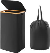 Image of 100L Laundry Basket with Lid, Clothes Hampers for Laundry with Bamboo Handles an