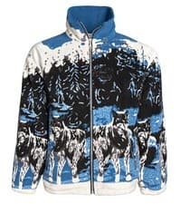 Image of New Womens Double Fleece Animal Print Jacket With Pockets Soft & Warm
