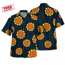Image of "One Piece Luffy Dressrosa Shirt Sunflower – One Piece Hawaiian Shirt 2026 "