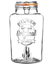 Image of Kilner 5L Glass Drink Dispenser With Tap Clip Top Bottle Cocktails Punch Juice