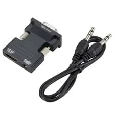 Image of 1080P HDMI-compatible Female To VGA Male Converter with 3.5mm Audio Cable UK