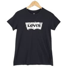 Image of Levi's Women Tee T Shirt Black Cotton Up9 Size S