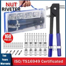 Image of 160pc Threaded Hand Nut Riveter Rivnut Gun & Rivnuts M3 M4 M5 M6 M8 5467