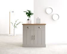 Image of Kendal Compact Sideboard Cabinet 2 Drawers & Storage Living Dining room Grey