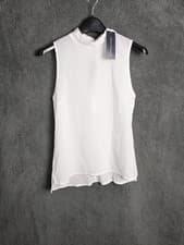 Image of French Connection ladies size small mock neck top white RRP30.00 New