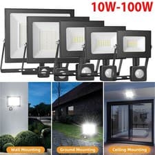 Image of LED Floodlight 10W-100W PIR Motion Sensor Security Outdoor Garden Flood Light