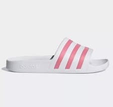 Image of adidas Adilette Aqua Sliders - White & Pink - UK7  - GZ5237 - BNWT - Fast 📦🚚