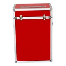 Image of Suggestion Box Ballot Box with Slot Handheld Red Multipurpose Polling Ballot