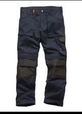 Image of Scruffs Worker Mens Navy Lightweight Trade Workwear Trade Trousers- 34- Short