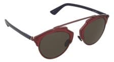 Image of Dior DIORSOREAL NSZL3 Sunglasses 48mm Burgundy / Grey Solid Lens