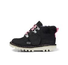 Image of KickersGirls Kick Hi Winter Nubuck Leather Boots Black