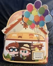 Image of Disney Loungefly Pixar UP Carl And Ellie Balloon Cart Backpack Bag BNWT