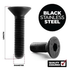 Image of Black Stainless Steel Socket Countersunk M3 M4 M5
