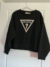 Image of Guess Ponie Triangle Fleece Crew Sweatshirt - Size L