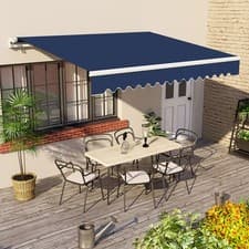 Image of Manual Awning Canopy Outdoor Garden Patio Sun Shade Retractable Shelter 9 Colour