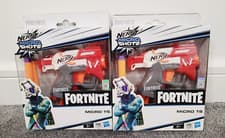 Image of 2x Nerf Fortnite Micro TS MicroShot Blaster Guns with 2 Foam Darts Pair